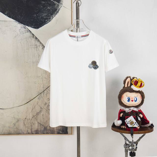Zp version [Exclusive Supply] Moncler 300g round neck short-sleeved T-shirtBrand