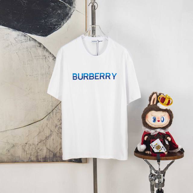 Zp version [Exclusive Supply] Burberry 270g round neck short-sleeved T-shirtBran