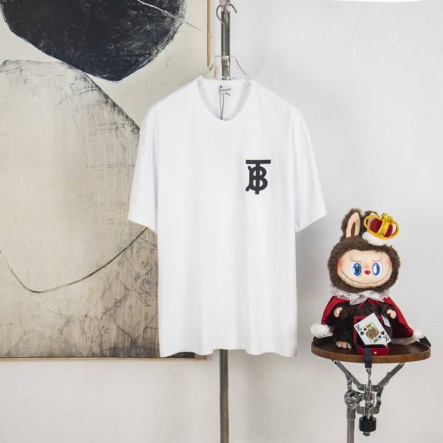 Zp version [Exclusive Supply] Burberry 270g round neck short-sleeved T-shirtBran