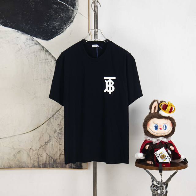 Zp version [Exclusive Supply] Burberry 270g round neck short-sleeved T-shirtBran