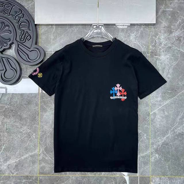 d49 Chrome Hearts' new colorful cross print short-sleeved T-shirt features custo