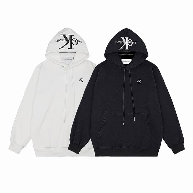 Style number: 920 Calvin Kleinck hooded embroidered sweatshirt with chest embro