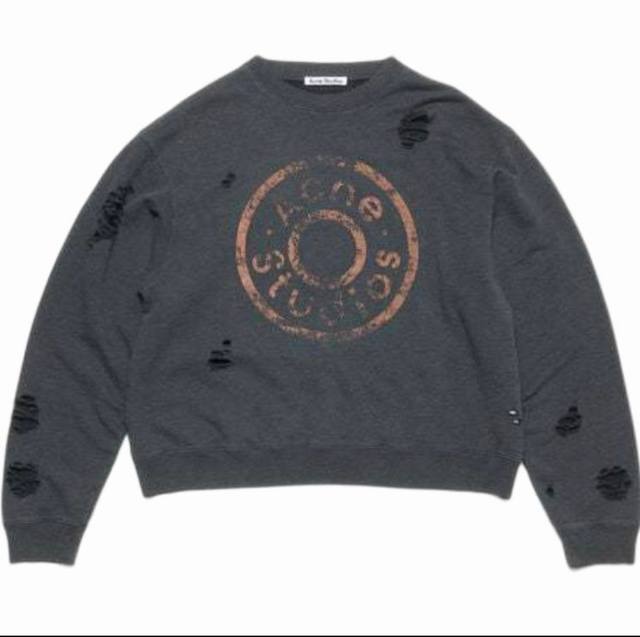 Style No. Ac20# 450g version Acne Studios round neck printed distressed sweatsh