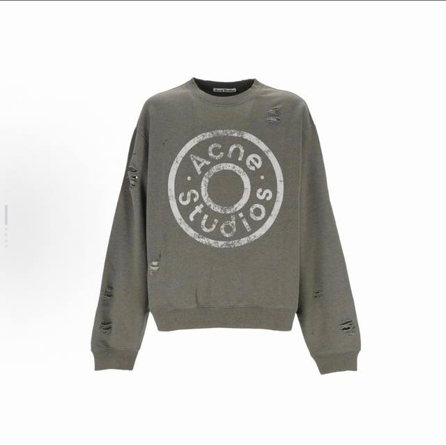 Style No. Ac20# 450g version Acne Studios round neck printed distressed sweatsh