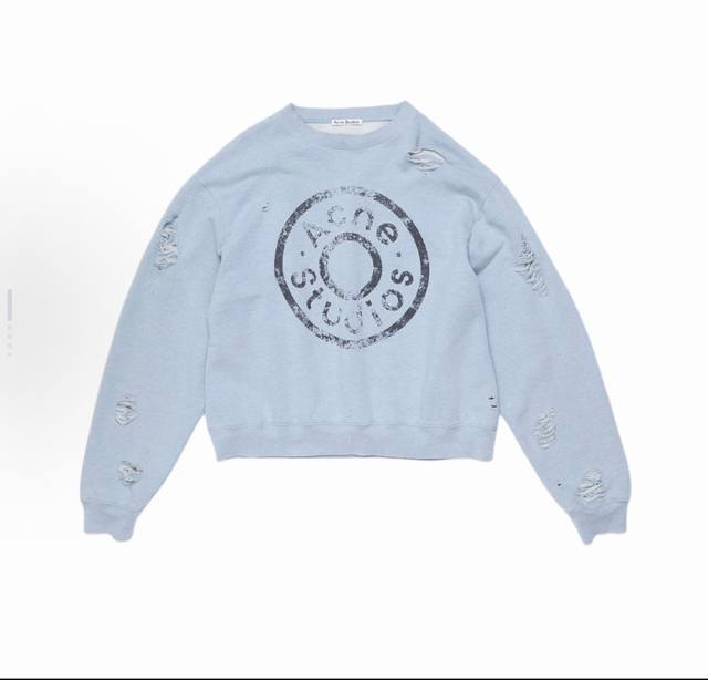 Style No. Ac20# 450g version Acne Studios round neck printed distressed sweatsh