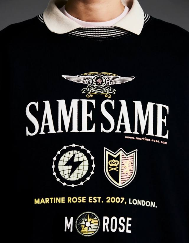 500g version Martine Rose Fw25 retro badge print fake two-piece thick heavyweigh