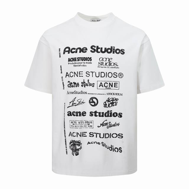 Style: Ac09 Acne Studios Ss24 Retro letter print short-sleeved T-shirt for men