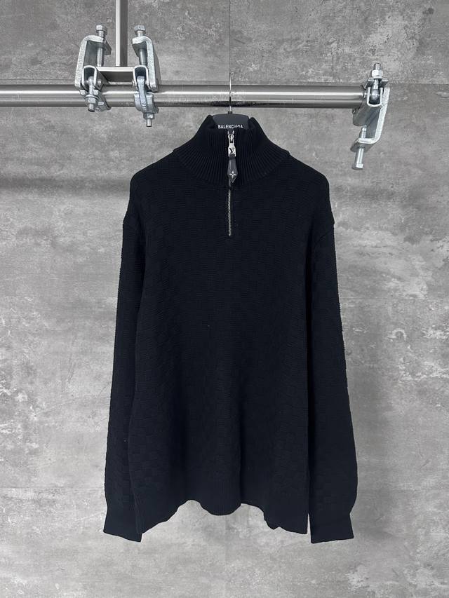 LV Louis Camouflage Mosaic Checkerboard Print Knit Pullover Sweater . Made from