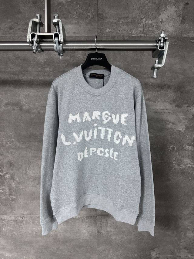 Lv Louis Vuitton 25 autumn and winter new embroidered letter round neck pullover