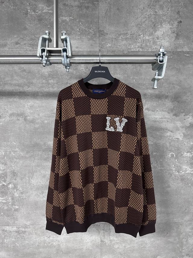 Lv Louis Vuitton 25Ss Mosaic Checkerboard Beaded Knit Long Sleeve Yb purchased a