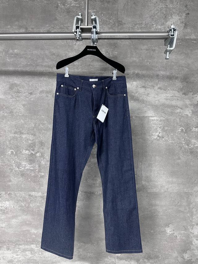 Dior 25Fw autumn and winter new straight casual denim trousers Made of navy blue