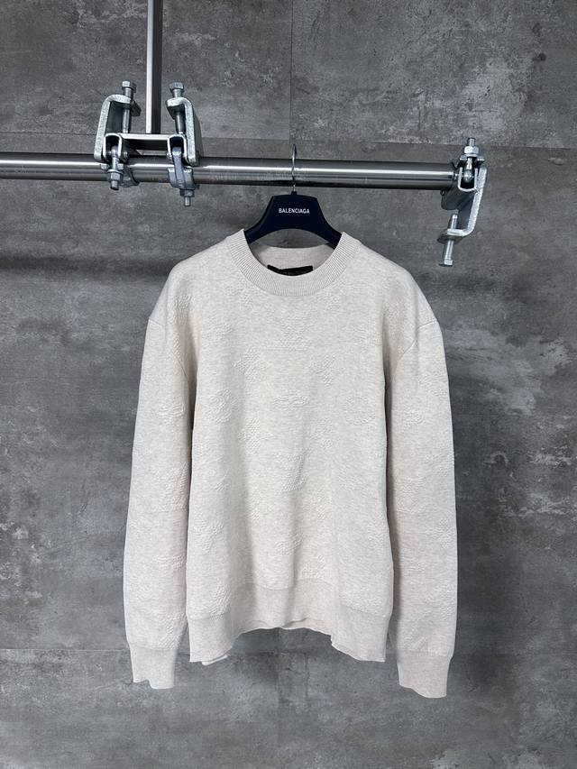 Lv Louis Vuitton 2025 new letter logo embossed dark pattern sweater Size: Xs SML