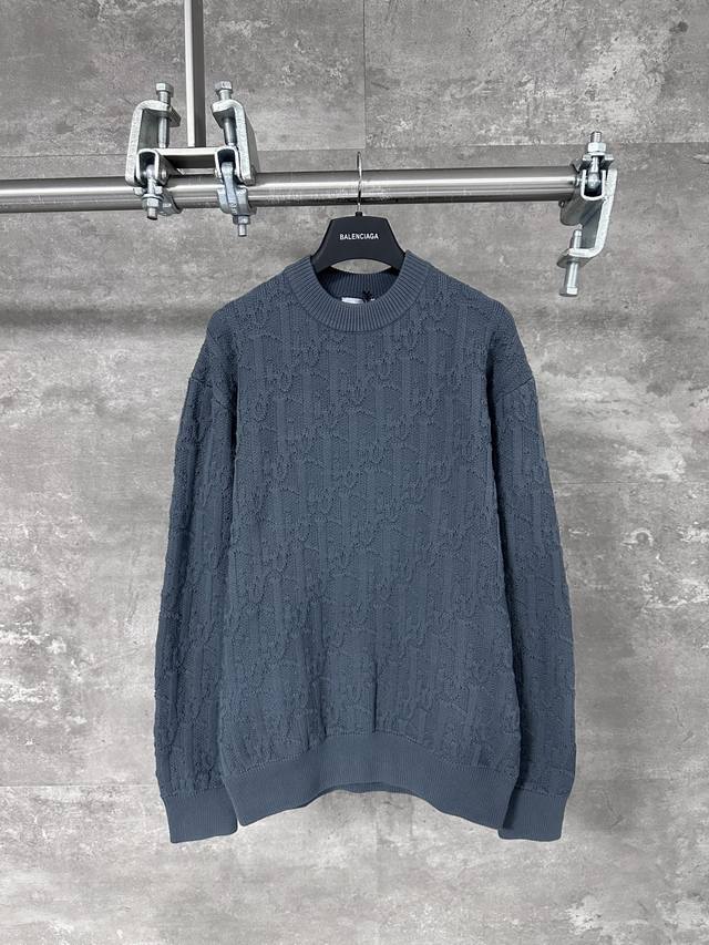 Dior Cd full print dark pattern old flower rattan check pattern full flower swea