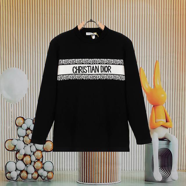 Dior high-quality classic jacquard knitted sweater, couple's casual top. Dior cl