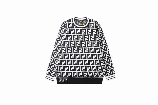 Fendi Autumn and Winter Jacquard Round Neck Knitted Pullover SweaterThe new hit