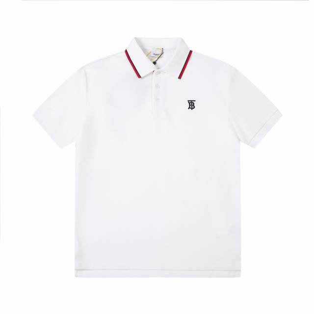 Burberry classic webbing placket Tb embroidered logo polo shirt High version fab