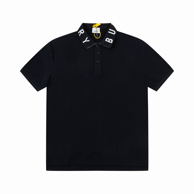 Burberry collar micro-logo jacquard polo shirt Fabric selection: Customized fabr