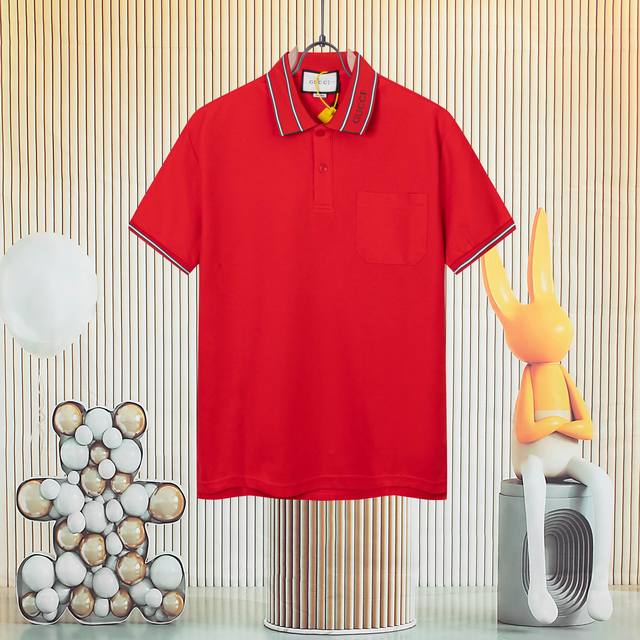 Gucci's new pocket collar micro-label jacquard polo shirtOriginal fabric, origin