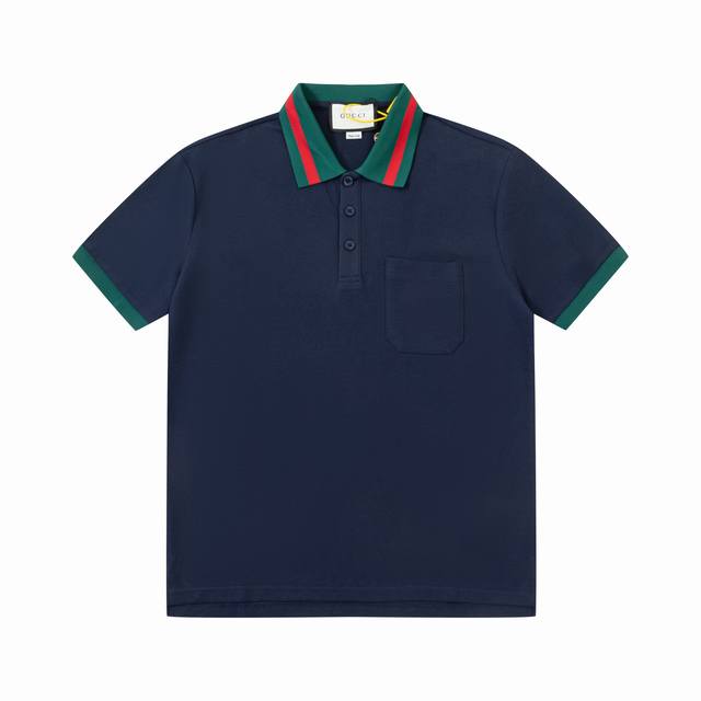 Gucci Gucci double G letter embroidered different colors patchwork collar pocket