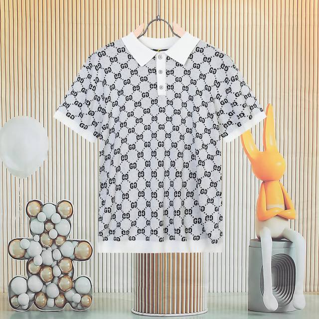 New hot-selling Gucci sweater, G polo with all-over jacquard knitted short slee