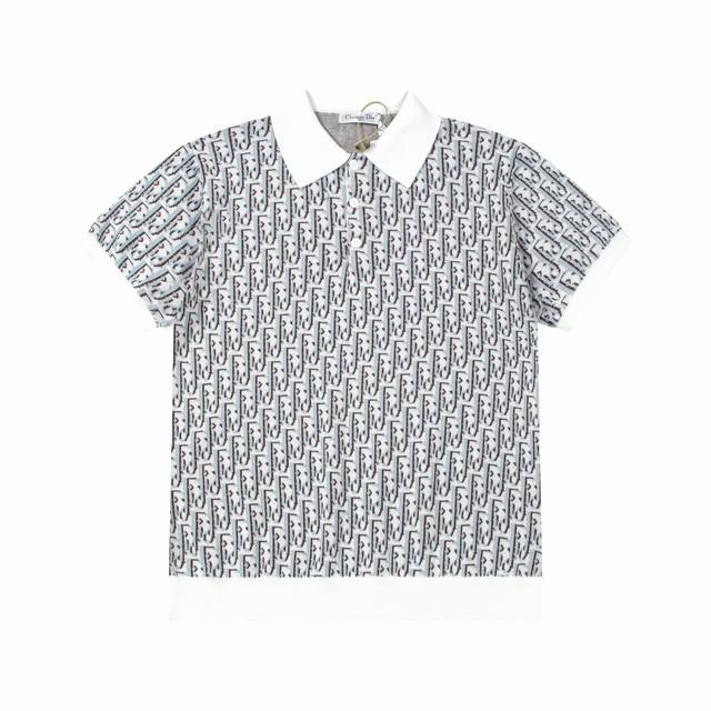 Dior jacquard polo casual sweater short-sleeved T-shirt can be easily integrated