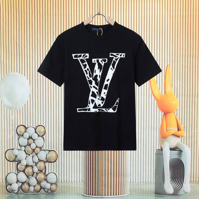 Louis Vuitton front and back blue flower wool short-sleeved sweaterThis short-sl