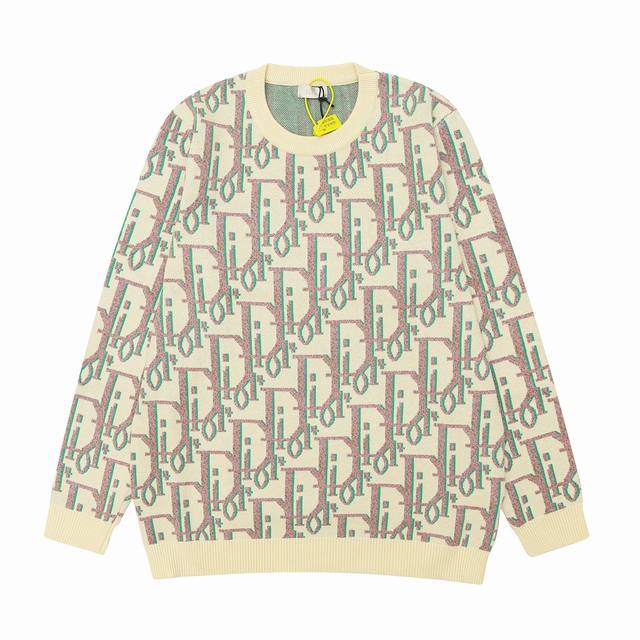 Dior Ss Autumn/Winter Jacquard Round Neck Knit Pullover SweaterA must-have item