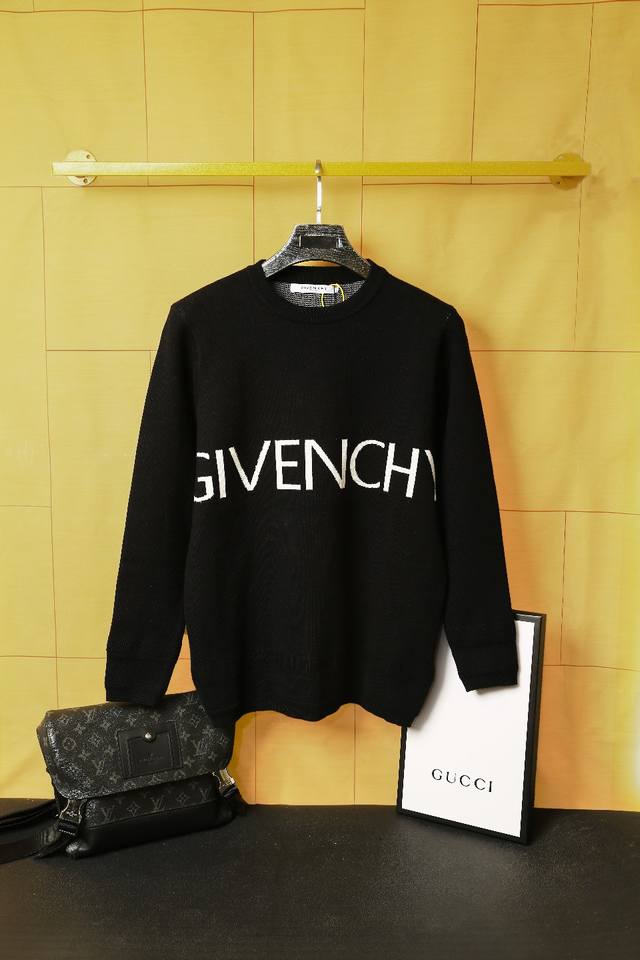 Givenshy's new 24 jacquard round neck knitted pullover sweater, counter version