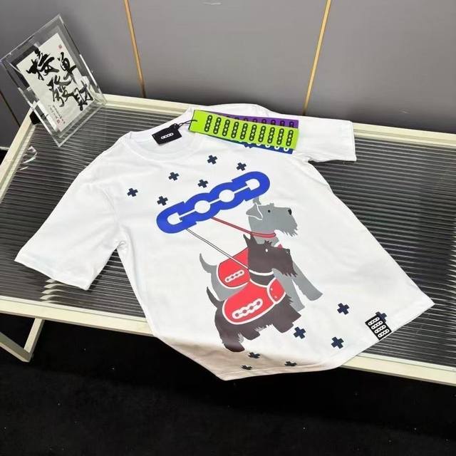 Style No. 367 Goodbrand Embroidered Cross Puppy Logo Print Short Sleeve T-shirt