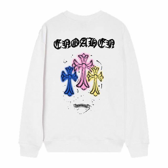 Style No. D25 Chrome Hearts printed round neck terry sweatshirt, exclusive to t