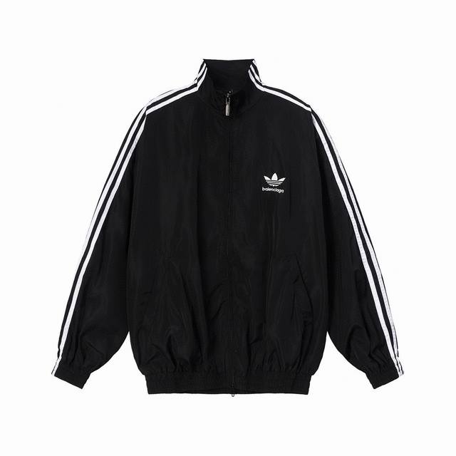 w8876# Balenciaga and Adidas Trefoil collaboration jacket. Loose, sporty, and ve