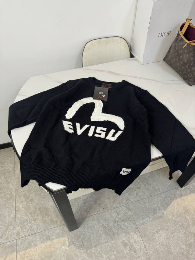 Style number: B19 palace 24Fw Evisu Fushen round neck large M seagull knit swea