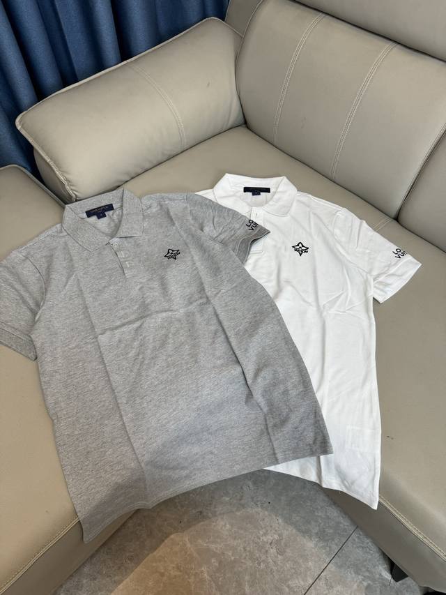 Special price Lv Louis 25Ss new contrast color collar pearl button logo embroide