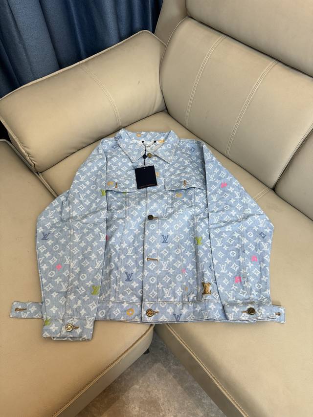 Louis Vuitton Lv all-over embroidered rainbow jacquard denim jacket The overall