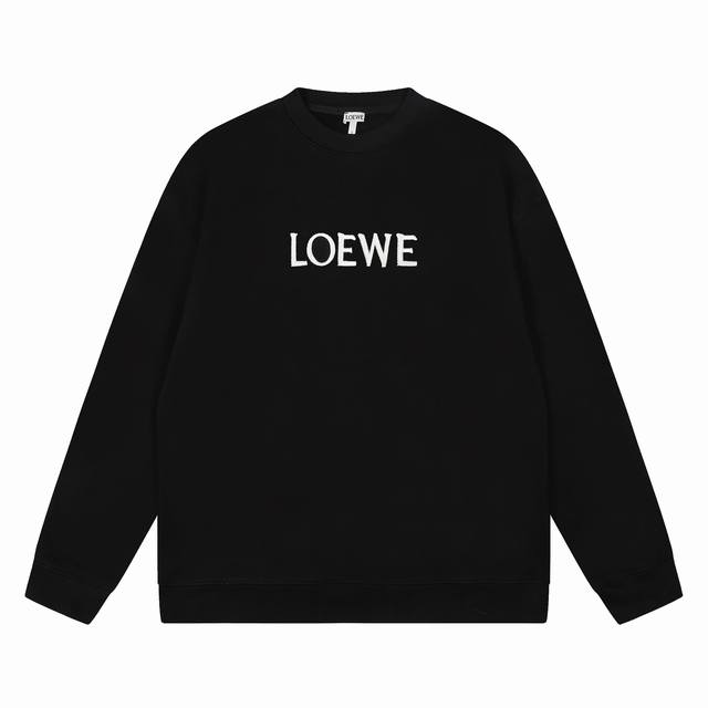 we102# Top OEM quality Loewe 25Ss center letter embroidered round neck long-slee
