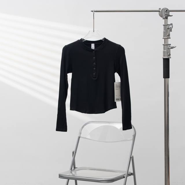 Lululemon Women's Slim Fit Henley Color: Black Size: 4 6 8 10