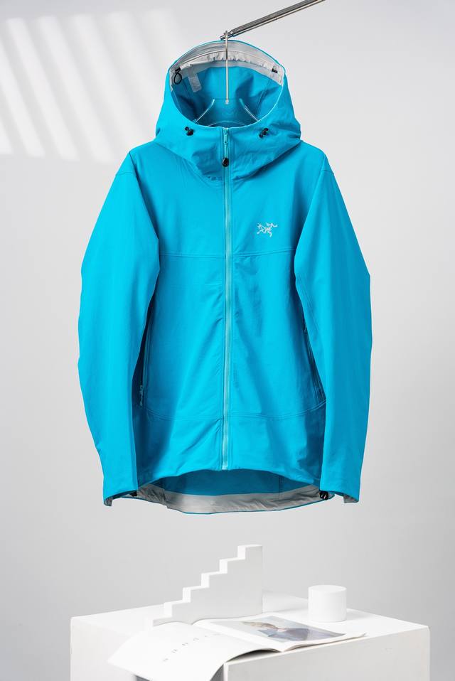 Fat Blue Arcteryx Gamma Hoody Logo Logo Windproof Waterproof Breathable Hoodie