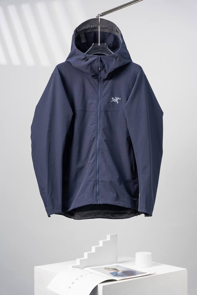 Sapphire Blue Arcteryx Gamma Hoody Logo Logo Windproof Waterproof Breathable Hoo