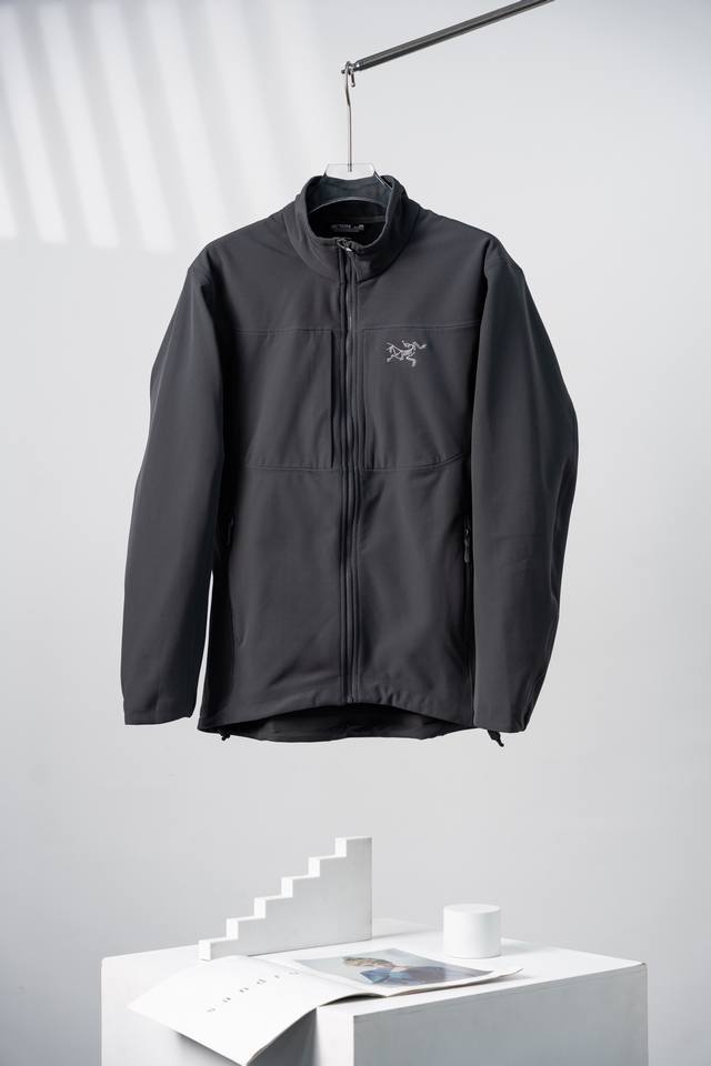 Water Gray Arcteryx Gamma Mx Fleece Soft Shell Stand Collar Solid Color Breatha