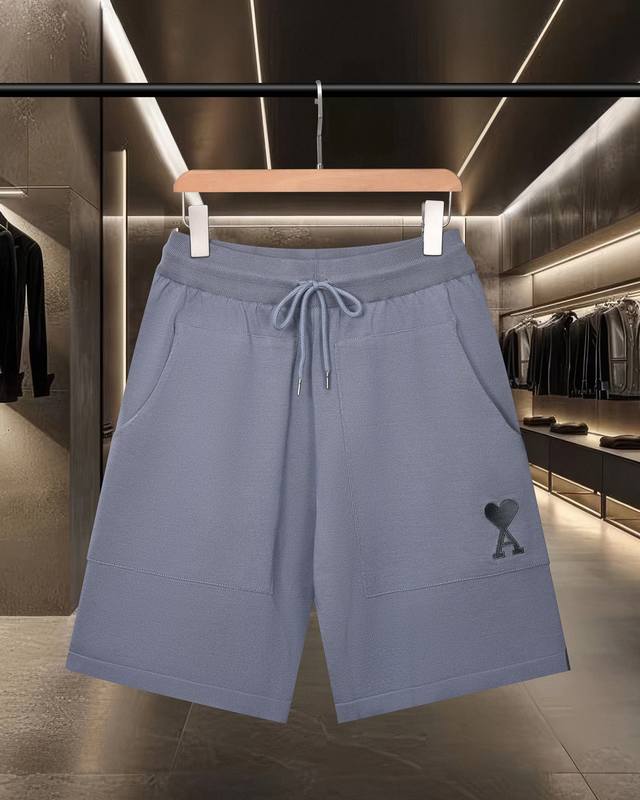 Next-day shipping. Ami Heart Macaroon Logo Embroidered Casual Sports Shorts. 20