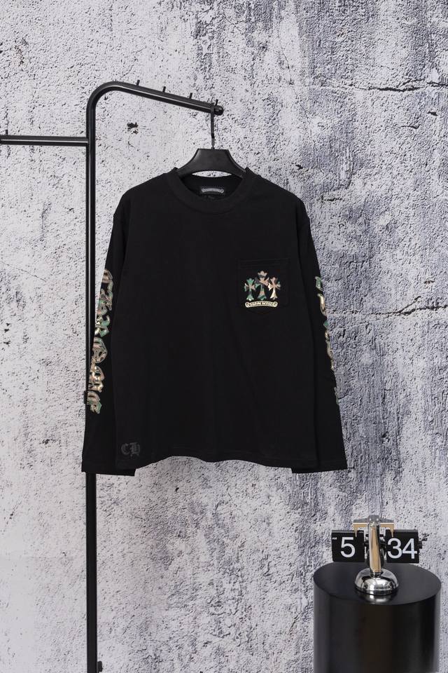 Chrome Hearts Ch Chrome Hearts camouflage arm lettering large logo long-sleeved