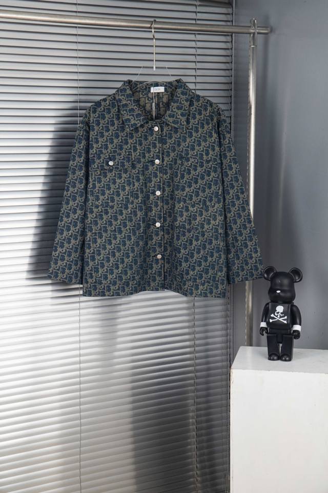 New Arrival: Style: B135 Dior Classic Logo All-Over Jacquard Retro Washed Denim