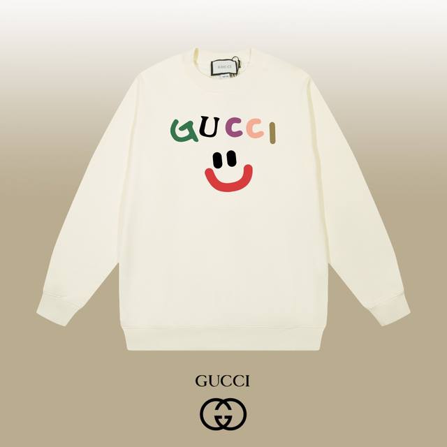 Gucci 25Ss classic crew neck sweatshirt 1:1 custom-made fabric, 420g large terry