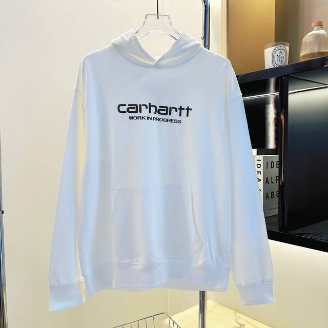 Carhatt hooded pullover sweatshirt with 3D foam print, full of luxury, simple an