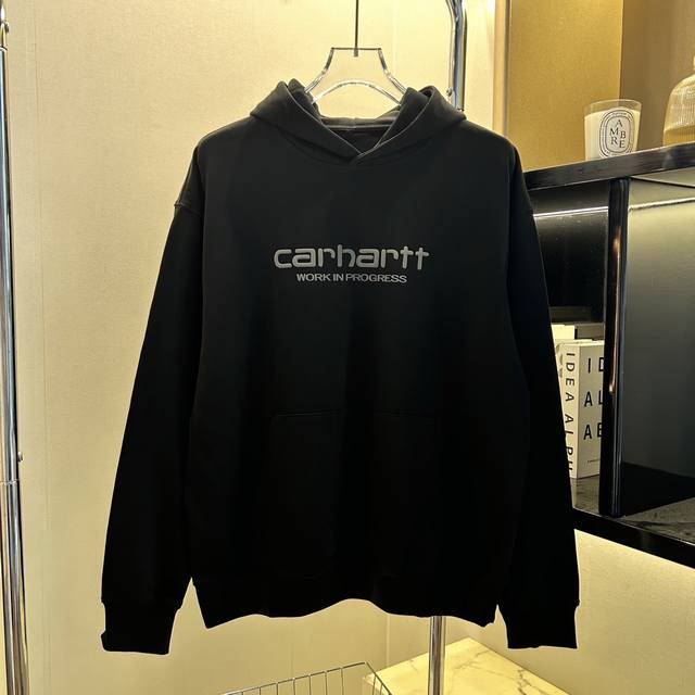 Carhatt hooded pullover sweatshirt with 3D foam print, full of luxury, simple an