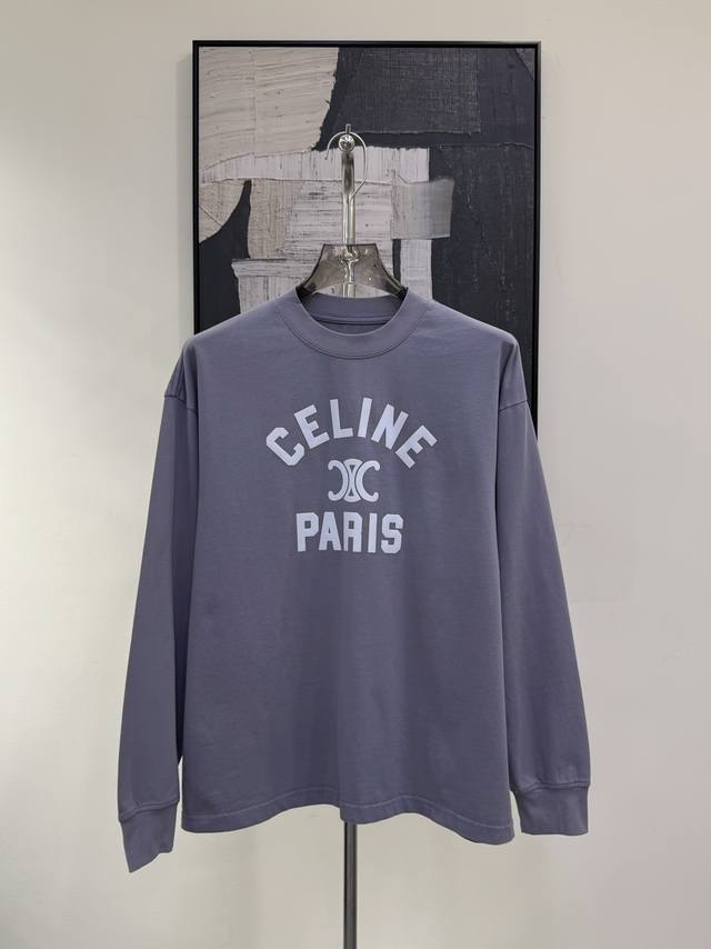 celine - Celine Spring and Autumn long-sleeved T-shirt for both men and women. W