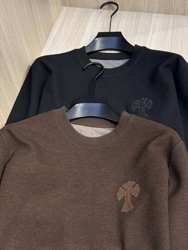 Unisex Chrome Hearts Autumn/Winter 2025 cashmere crewneck sweatshirt with cross