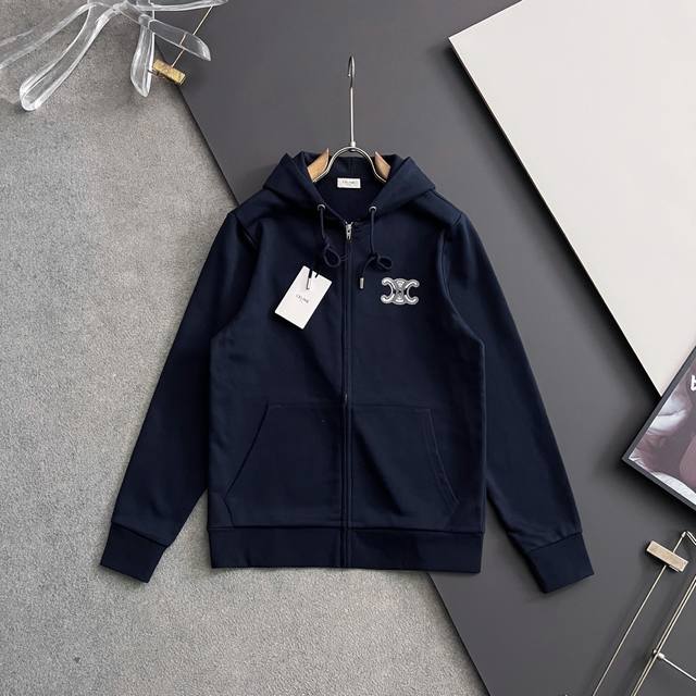 Cel*25Fw Autumn Zipper Hooded Sweatshirt Jacket Exclusively custom-dyed medium-w