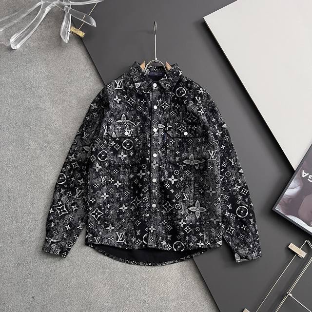 25 autumn style distressed soft denim shirt with monogram and all-over logo prin