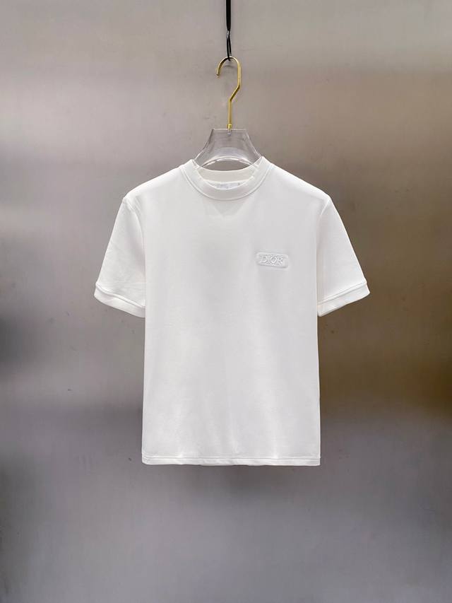 Dior 2025 Fall/Winter Round-Neck Embroidered Short-Sleeved T-Shirt. The elementa